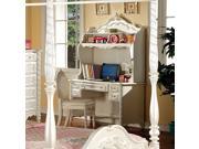 1PerfectChoice Alexandra Fairy Tale Princess Bedroom Youth Writing Study Desk Hutch Pearl White Model Desk Hutch