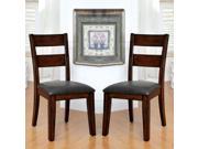 1PerfectChoice Set of 2 Dickinson Dining Side Chairs Dark Cherry Bold Wood Espresso PU Seat