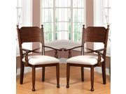 1PerfectChoice Descanso Transitional Dining Side Arm Chair Set of 2 Brown Cherry Padded Seat