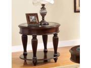 1PerfectChoice Centinel Traditional Elegant End Table Reeded Legs Glass Top Shelf Dark Cherry
