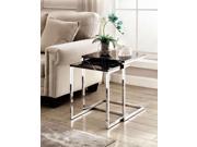 1PerfectChoice 2 pcs Contemporary Nesting Side Table Stand Black Faux Marble Top Chrome Base