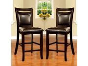 1PerfectChoice 2pc Woodside Transitional Counter Height 24 H Dining Side Chair PU Seat Espresso