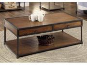 1PerfectChoice Hecura I Transtional Solid Wood Antique Oak Storage Drawer Coffee Table Metal