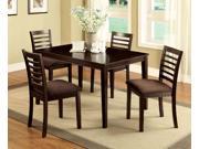 1PerfectChoice Eaton 5 PC Dining Set Rectangular Table Espresso Padded Microfiber Seat Chairs