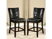 1PerfectChoice Set of 2 Brown Soft Faux Leather Upholstered Counter Height Stools High Chairs