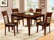 1PerfectChoice Hillsview 5pc Dining Set 48 Square Table With PU Padded Side Chairs Brown Cherry