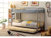 1PerfectChoice Rainbow Contemporary Twin over Twin Bunk Bed Side Ladders Sturdy Metal in Silver