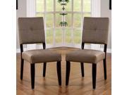 1PerfectChoice Bay Side II Espresso Wood Upholstered Padded Seat Side Dining Chairs Set of 2