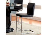 1PerfectChoice Lodia Set of 2 Counter Height Dining Side Chairs Black Padded Leatherette Chrome