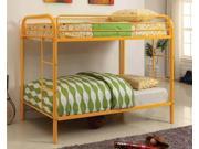 1PerfectChoice Rainbow Contemporary Twin over Twin Bunk Bed Side Ladders Sturdy Metal in Orange