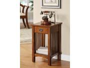 1PerfectChoice Mission Hallway Telephone Plant Stand Snack Table Drawer Shelf in Antique Oak