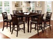 1PerfectChoice Woodside 9 pc Counter Ht. Dining Set Table With 18 Leaf Espresso Chair PU Cushion