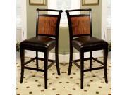 1PerfectChoice Set of 2 Salida Transitional Counter Height Dining Side Chairs Acacia Back Black