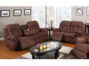 1PerfectChoice 2 PCS Modern Recliner Sofa With Cup Holder Couch Recline Loveseat Brown Microfiber