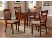 1PerfectChoice Traditional 5 PCS Dining Set Double Drop Leaf Round Table Top Side Chairs Fabric