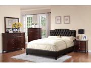 1PerfectChoice Romantic Bedroom Queen Bed Frame Acrylic Button Tufted Headboard Black Faux PU