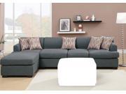 1PerfectChoice Bobkona Sectional Reversible Chaise Sofa Loveseat Couch Blended Linen Blue Grey Pieces Sofa Chaise