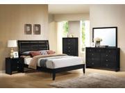 1PerfectChoice Matern Bedroom Slatted Panel Headboard Queen Bed Frame Solid Wood in Black