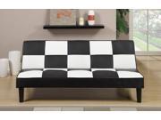 1PerfectChoice Living Furniture Plush Adjustable Sofa Bed Futon Couch Black White Faux Leather