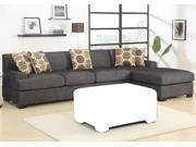 1PerfectChoice Sectional Reversible Chaise Sofa Loveseat Couch Blended Linen Ask Black Option