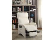1PerfectChoice Modern Accent Recliner Chair Adjustable Lounger White Upholstery Faux Leather