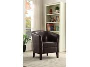 1PerfectChoice Classic Modern Accent Chair Seating Round High Back Chocolate Faux Leather