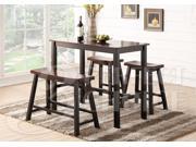 1PerfectChoice Sleek Style Wooden Counter Height Bar Table With Saddle Stool Bench Rich Espresso