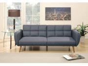 1PerfectChoice Modern Living Adjustable Sofa Bed Couch Futon Tuft Blue Grey Polyfiber Wood Leg