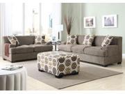 1PerfectChoice Bobkona Sectional Chaise Sofa Loveseat Couch Faux Linen Slate Ottoman Pillows