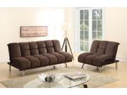 1PerfectChoice Living Room Adjustable Sofa Futon Bed Sleeper Couch Chocolate Plush Padded Suede