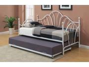 1PerfectChoice Contemporary White Metal Twin Daybed Day Bed Optional Twin Trundle With Casters