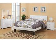 1PerfectChoice Modern Durable Faux Leather Wrapped Twin Full Size Single Slats Bed Cream White