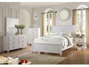 1PerfectChoice Transitional Master Bedroom Rectangular Headboard California King Bed Wood in White