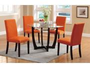 1PerfectChoice Set of 2 Casual Dining Kitchen Side Wood Chairs Stools Soft Microfiber in Orange
