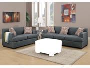 1PerfectChoice Bobkona Sectional Reversible Chaise Sofa Love seat Couch Blended Linen Blue Grey Pieces Loveseat Sofa