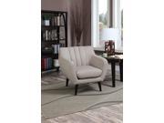 1PerfectChoice Modern Accent Chair Plush Seating Smooth Fabric Short Ped Leg Beige Polyfiber