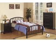 1PerfectChoice Youth Kids Bedroom Full Bed Bold Curved Clean Lines Black Metal Frame