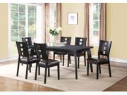 1PerfectChoice Set of 2 Modern Dining Side Chairs Black Solid Wood With Espresso PU Leather Seat
