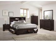 1PerfectChoice Master Bedroom Eastern King Bed Storage Headboard 4 Drawers Under bed Espresso