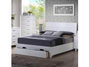 1PerfectChoice Modern Clean Lines Simple Headboard Queen Bed Storage Underbed Drawer in White
