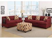 1PerfectChoice Sectional Reversible Chaise Sofa Loveseat Couch Blended Linen Dark Red Ottoman