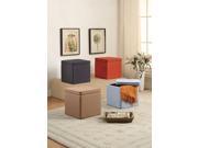 1PerfectChoice Kids Organizer Cube Storage Ottoman Footstools Poufs Microfiber Color Coral Red only