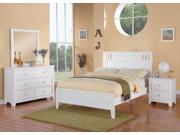 1PerfectChoice Simple Youth Kid Bedroom Full Platform Bed Headboard Solid Wood in White