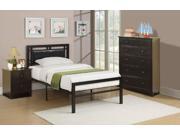 1PerfectChoice Youth Kids Simple Full Bed Black Faux Leather Headboard Metal Clean Lines