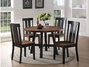 1PerfectChoice Set of 2 Dining Side Chairs Rustic Distressed Wood Seating Dark Oak Black Legs