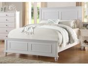 1PerfectChoice Transitional Master Bedroom Rectangular Headboard Queen Bed Wood in White