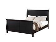 1PerfectChoice Kids Youth Bedroom Twin Sleigh Bed Curved Headboard Footboard Wood in Black
