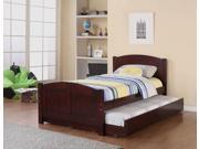 1PerfectChoice Stylish Subtle Curve Cottage BeadBoard Paneling Cherry Wood Twin Trundle Bed