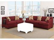 1PerfectChoice HOT Sectional Reversible Chaise Sofa Loveseat Couch Set Blended Linen Dark Red