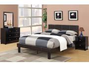 1PerfectChoice Modern Durable Espresso Faux Leather Wrapped Full Size Single Slats Bed